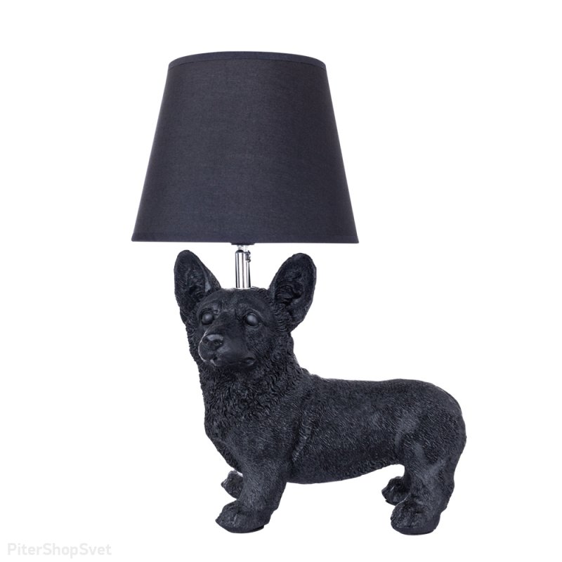 Чёрная настольная лампа собака Корги «Schedar» A4008LT-1BK