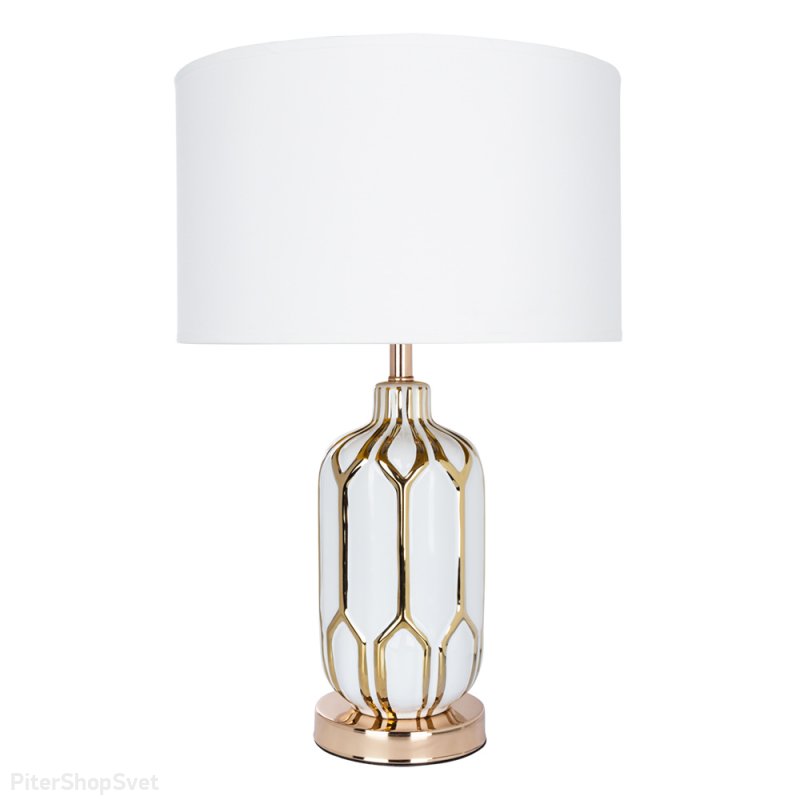 Бело-золотая керамическая настольная лампа «Revati» A4016LT-1WH