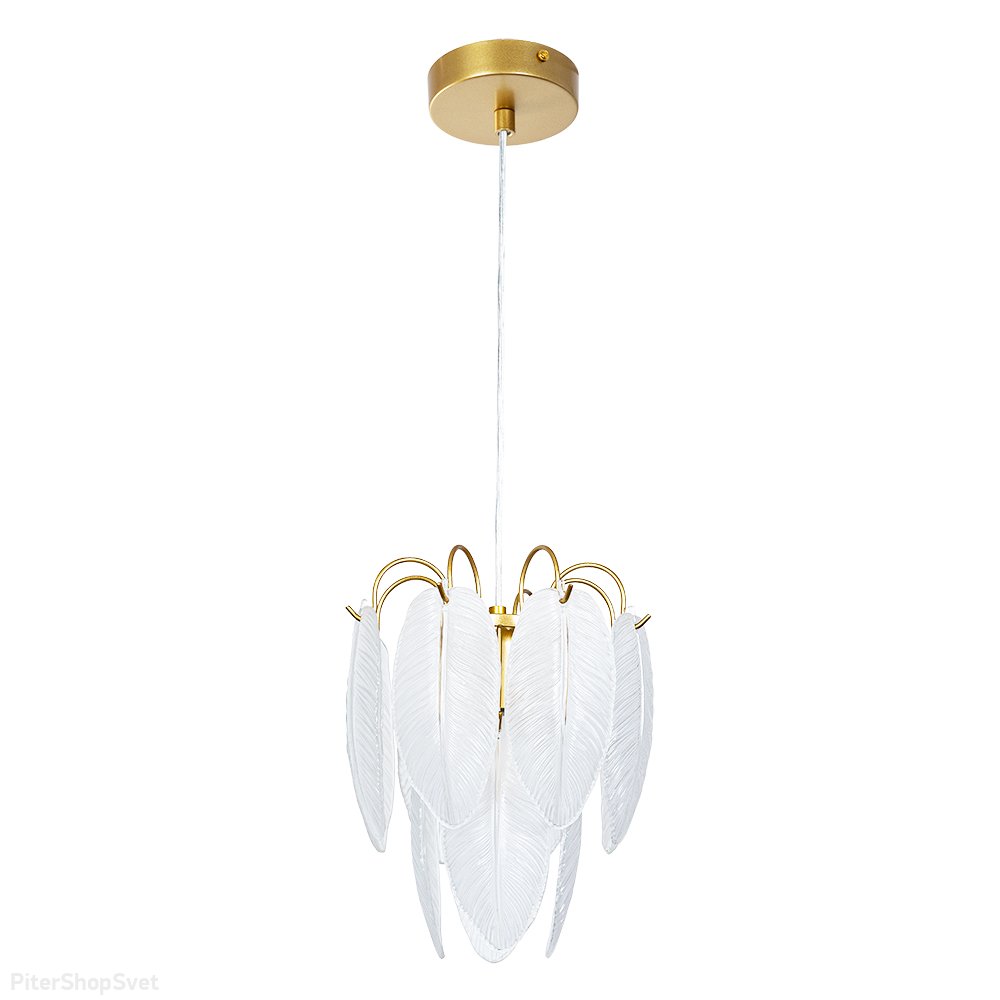 Золотой подвесной светильник со стеклянными перьями «Evie» A4052SP-1SG