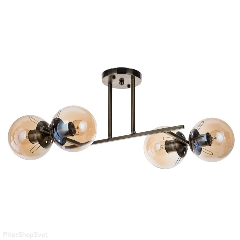 Потолочная люстра бронзового цвета «Ornella» A4059PL-4AB