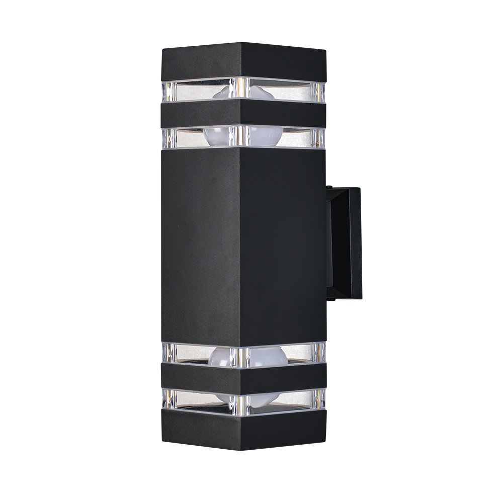 Чёрный уличный настенный светильник подсветка в две стороны «HEATHER» A4413AL-2BK