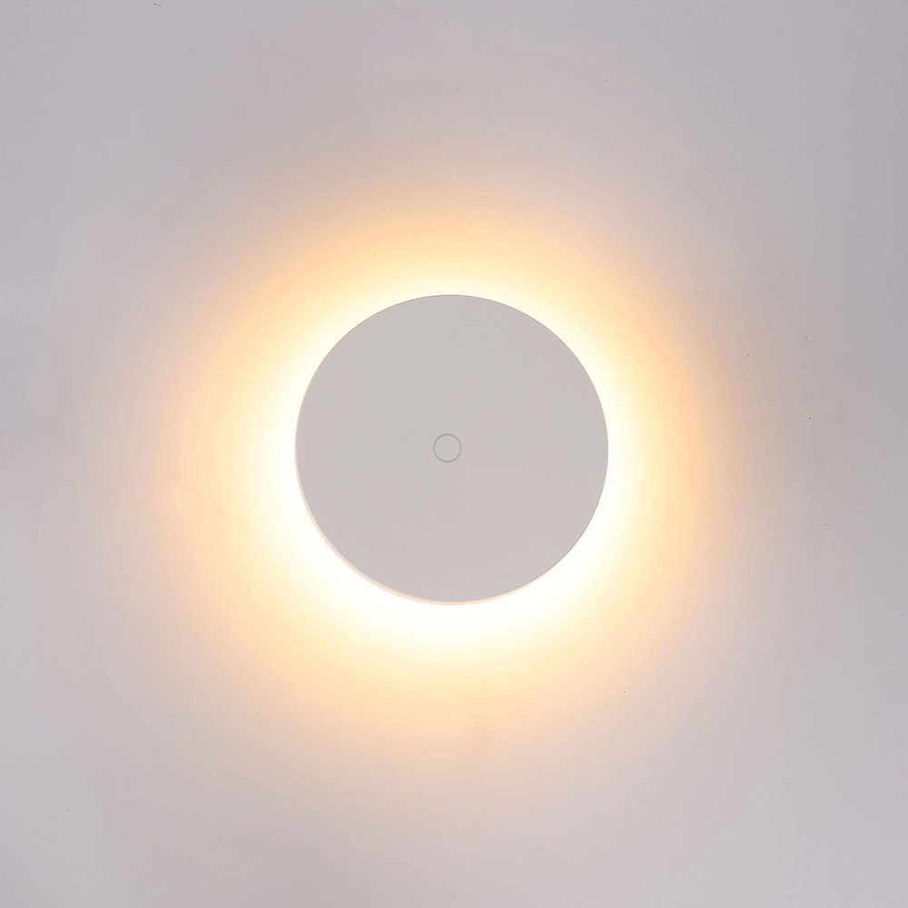 Белый круглый уличный настенный светильник подсветка с сенсорным переключателем «NIMBO» A4506AL-1WH
