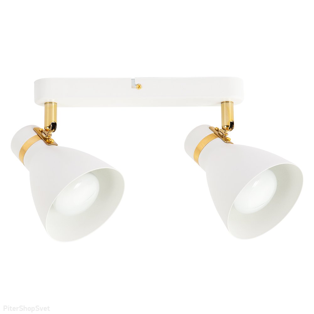 бело-золотой двойной поворотный светильник спот «FAFNIR» A5047PL-2WH