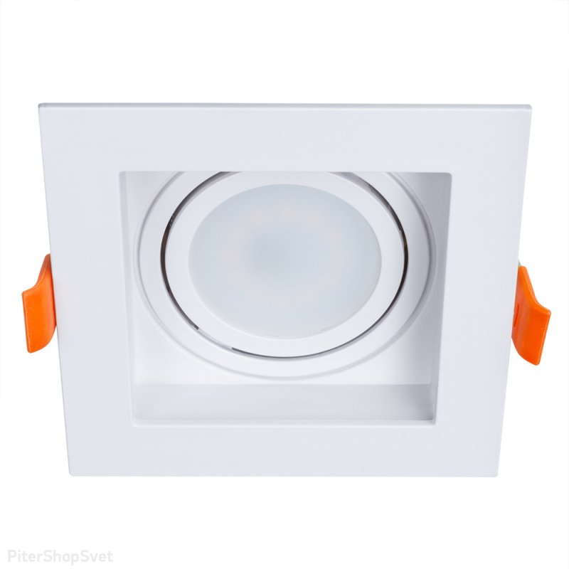 Белый квадратный встраиваемый светильник «Simplex» A6662PL-1WH
