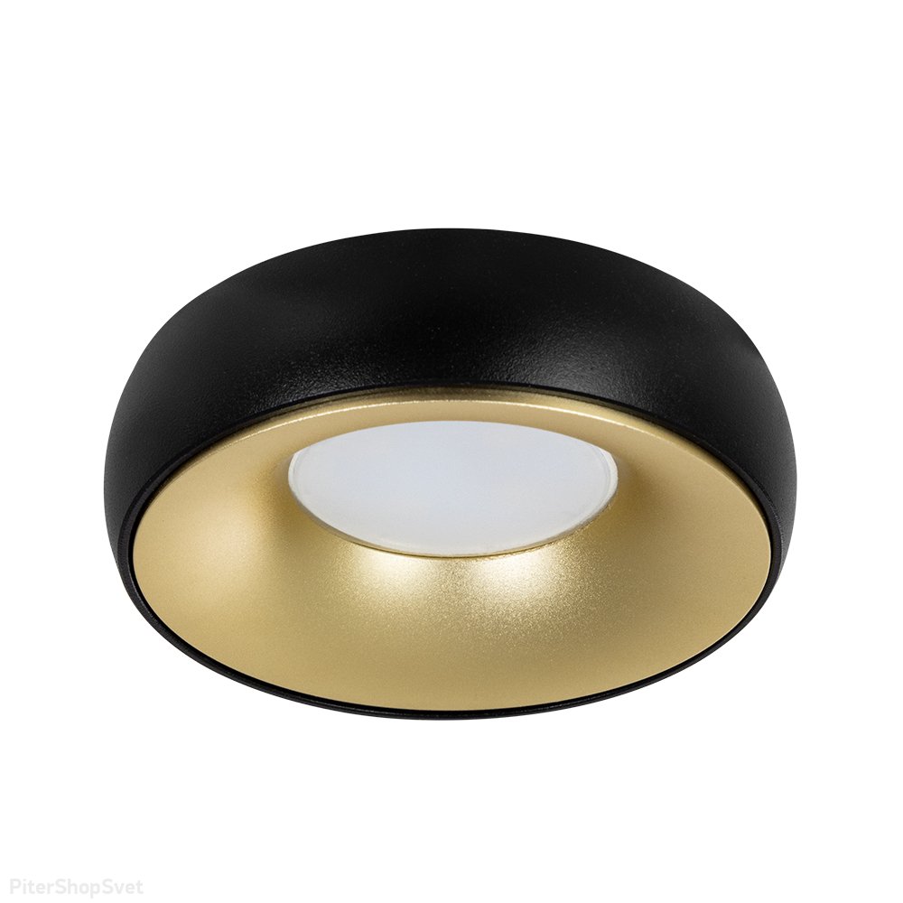 Чёрно-золотой круглый встраиваемый светильник «Heze» A6666PL-1BK