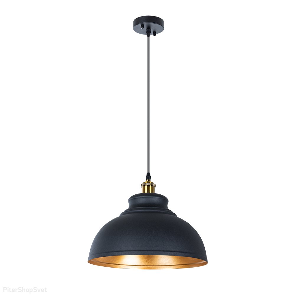 Чёрный купольный подвесной светильник «Cappello» A7039SP-1BK