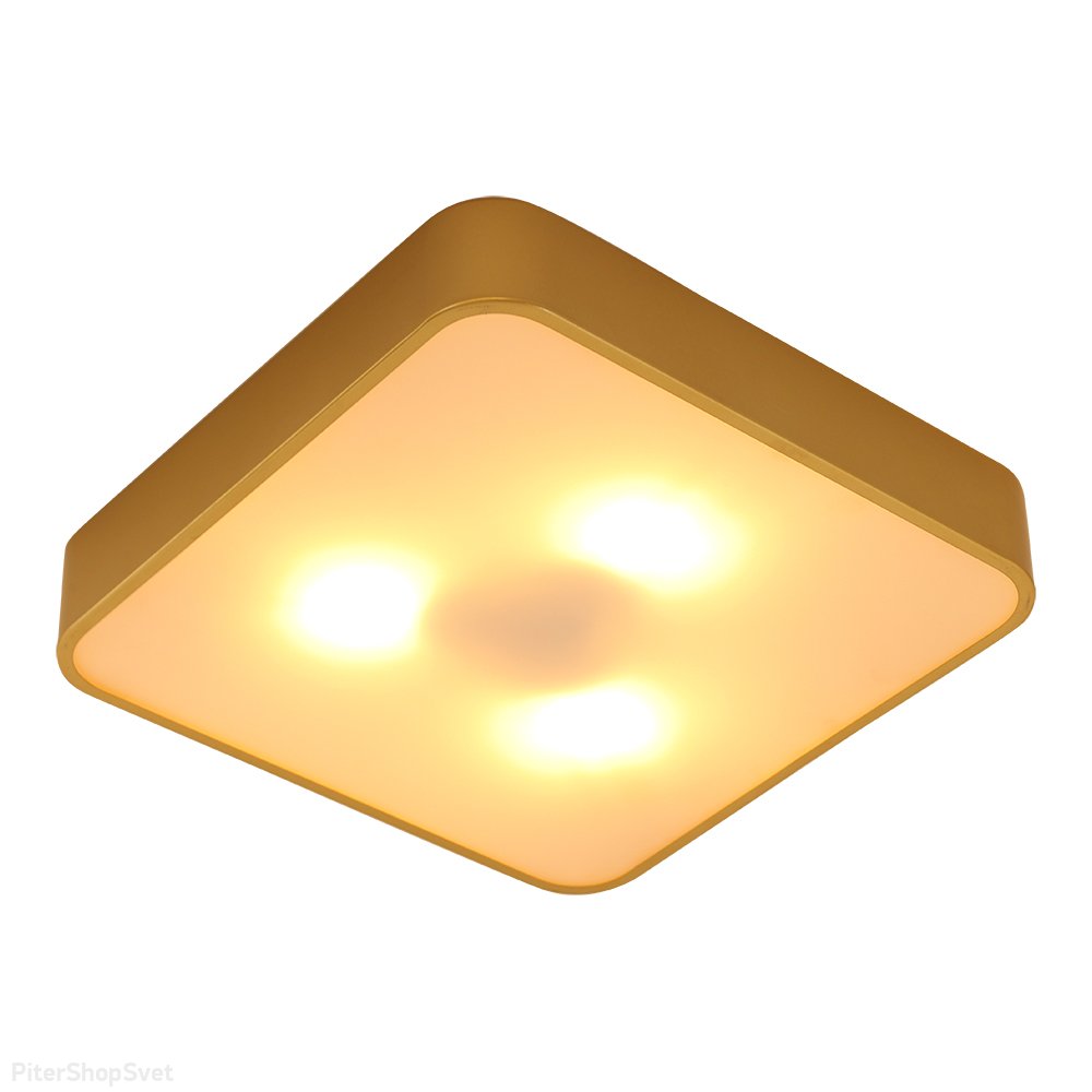 Золотистый квадратный потолочный светильник «Cosmopolitan» A7210PL-3GO