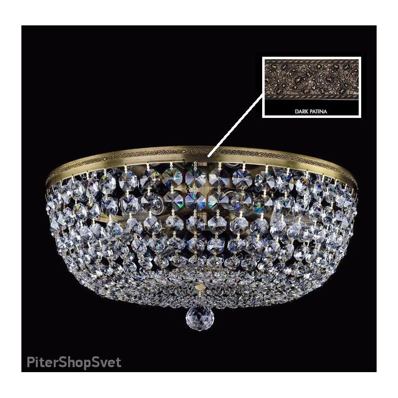 Хрустальная потолочная люстра GEENA DIA 450 DARK PATINA SP