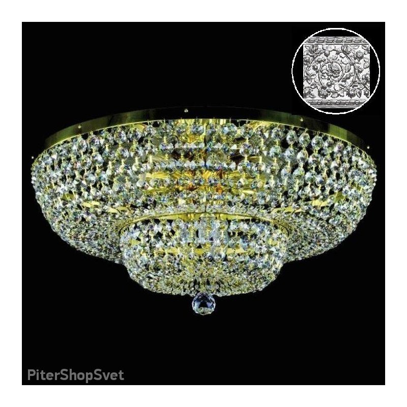 Хрустальная потолочная люстра GEENA DIA 600 NICKEL SP