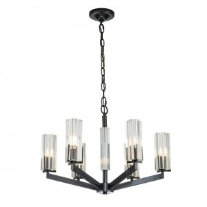 Чёрная подвесная люстра из латуни «Malone»