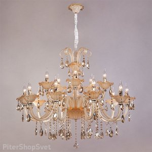 Подвесная люстра c хрустальными подвесками 124/10+5