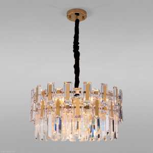 Люстра с хрустальными подвесками цвет золото «Lago»