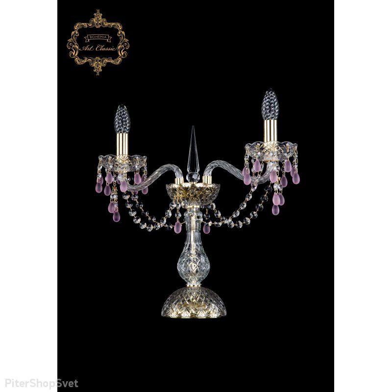 Настольная лампа жирандоль с розовым виноградом 12.24.2.141-37.Gd.V7010