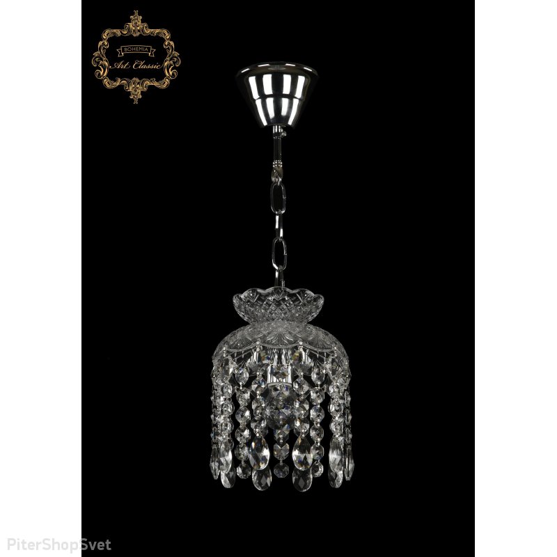 Хрустальный подвесной светильник с подвесками капля 14.01.1.d15.Cr.Sp