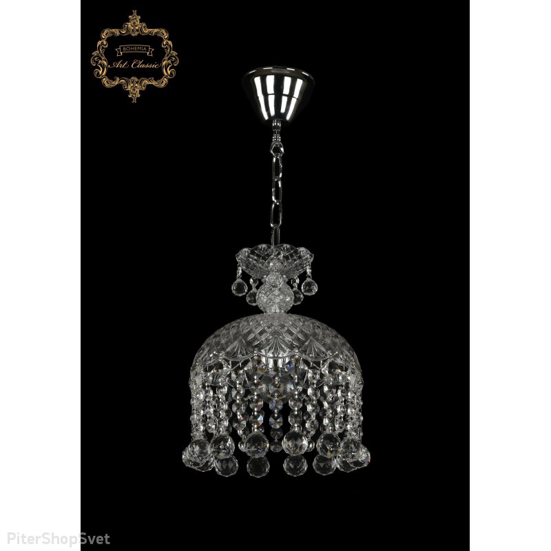 Хрустальный подвесной светильник с подвесками шар 14.01.1.d22.Cr.B