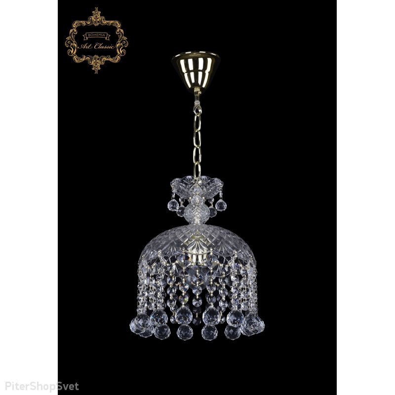 Хрустальный подвесной светильник с подвесками шар 14.01.1.d22.Gd.B