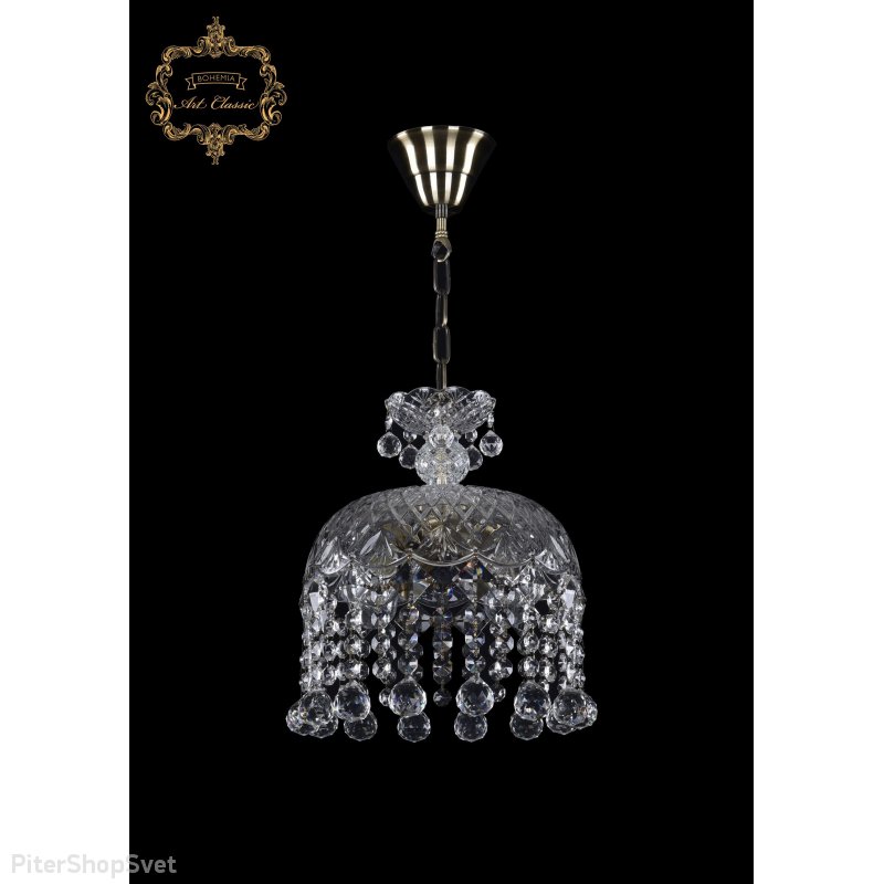 Хрустальный подвесной светильник с подвесками шар 14.01.4.d25.Br.B