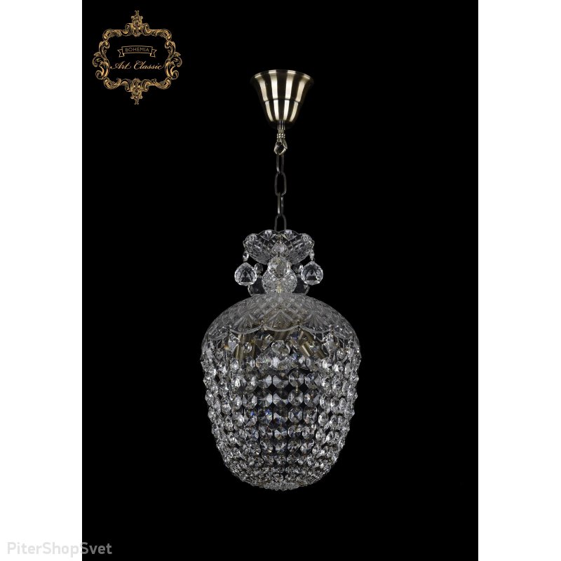 Хрустальная подвесная люстра с подвесками капля 14.02.3.d22.Br