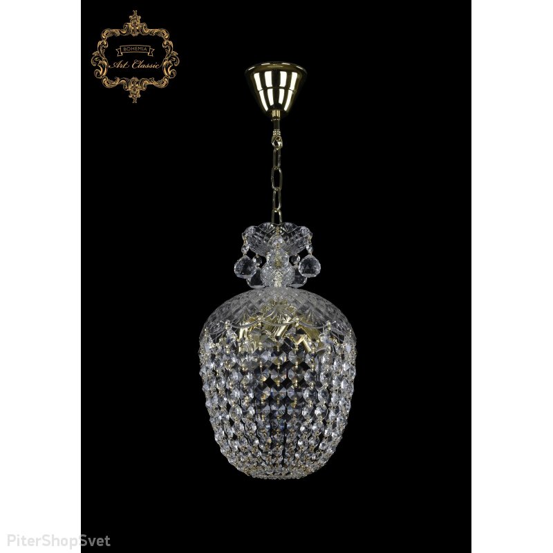 Хрустальная подвесная люстра с подвесками капля 14.02.3.d22.Gd