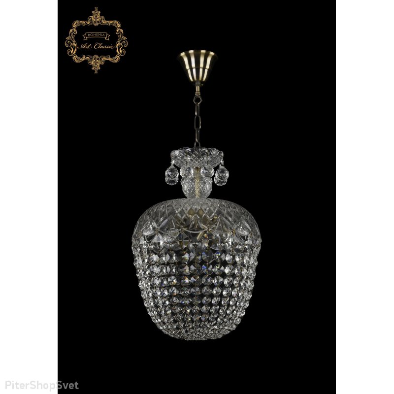 Хрустальная подвесная люстра с подвесками капля 14.02.5.d30.Br