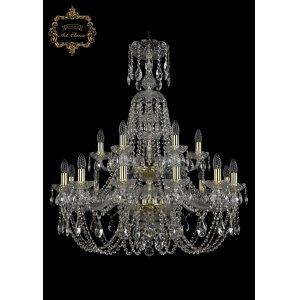 Хрустальная люстра с подвесками капля 11.21.12+6.300.2d.XL-95.Gd.Sp