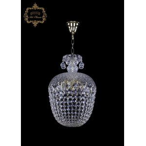 Хрустальная подвесная люстра с подвесками капля 14.02.5.d30.Gd