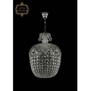 Хрустальная подвесная люстра с подвесками капля 14.02.6.d35.Cr