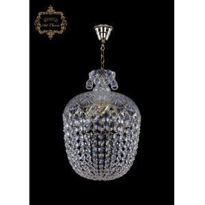 Хрустальная подвесная люстра с подвесками капля 14.02.6.d35.Gd