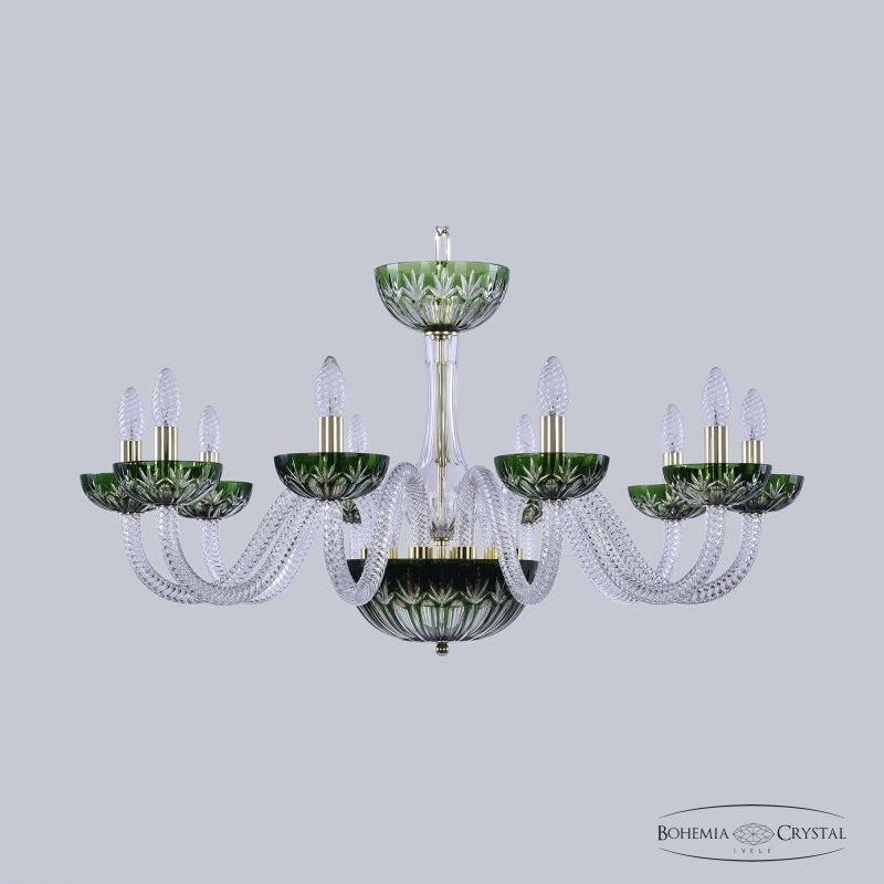 Хрустальная подвесная люстра 1308/10/300 G Cl/Clear-Green/H-1I