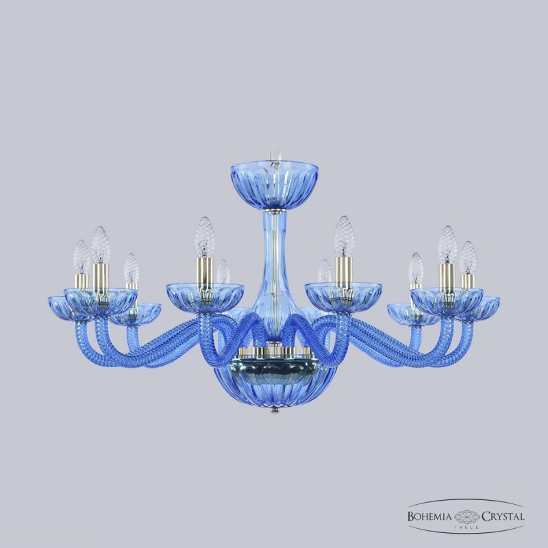 Хрустальная люстра со свечами 1311/10/300 G Aq/Aquamarine/M-1H