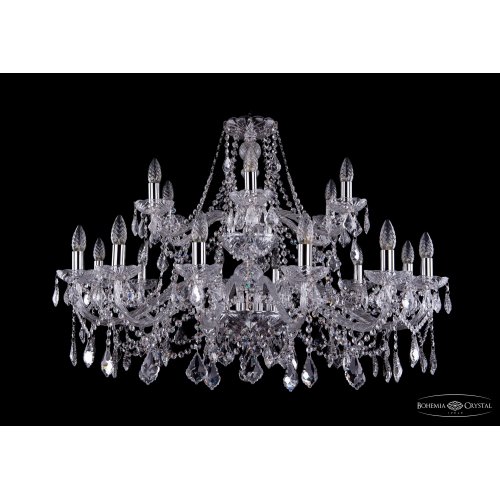 Хрустальная люстра 1413/12+6/360-68/Ni/Leafs