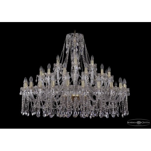 Большая подвесная хрустальная люстра 1413/24+12+6/460-100/G