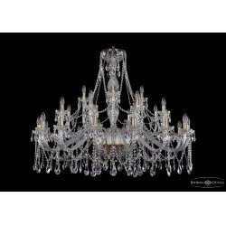 Большая подвесная хрустальная люстра 1413/16+8+4/460-100/G