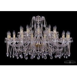 Большая подвесная хрустальная люстра 1413/20+10/400-76/G