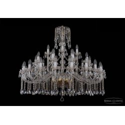 Большая подвесная хрустальная люстра 1413/20+10+5/400/G