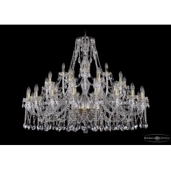 Большая подвесная хрустальная люстра 1413/20+10+5/460-100/G