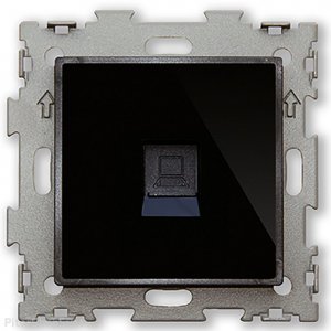 Розетка компьютерная RJ45 кат. 5e одинарная «Эстетика чёрный»