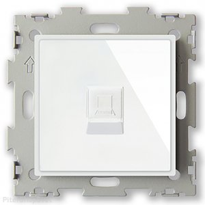 Розетка компьютерная RJ45 кат. 5e одинарная белая «Эстетика белый»