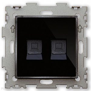 Розетка компьютерная RJ45 кат. 5e двойная «Эстетика чёрный»