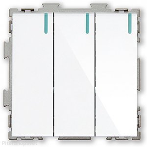 Выключатель трёхклавишный белый «Практика белый»