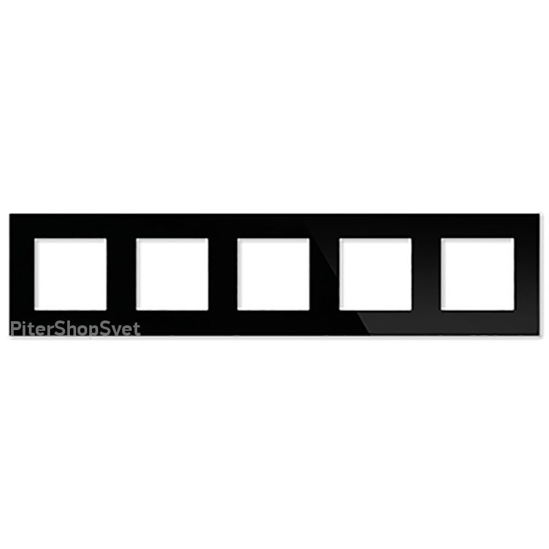 Рамка пятипостовая горизонтальная/вертикальная стеклянная «Эстетика чёрный» GL-P105-BCG