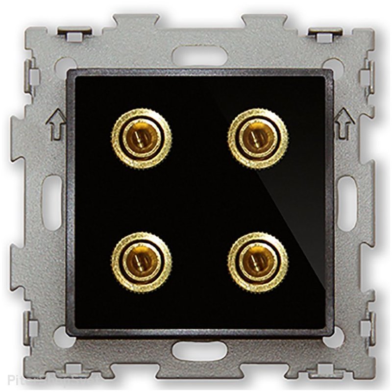 Розетка аудио Hi-End «Эстетика чёрный» GL-W201A-BCG