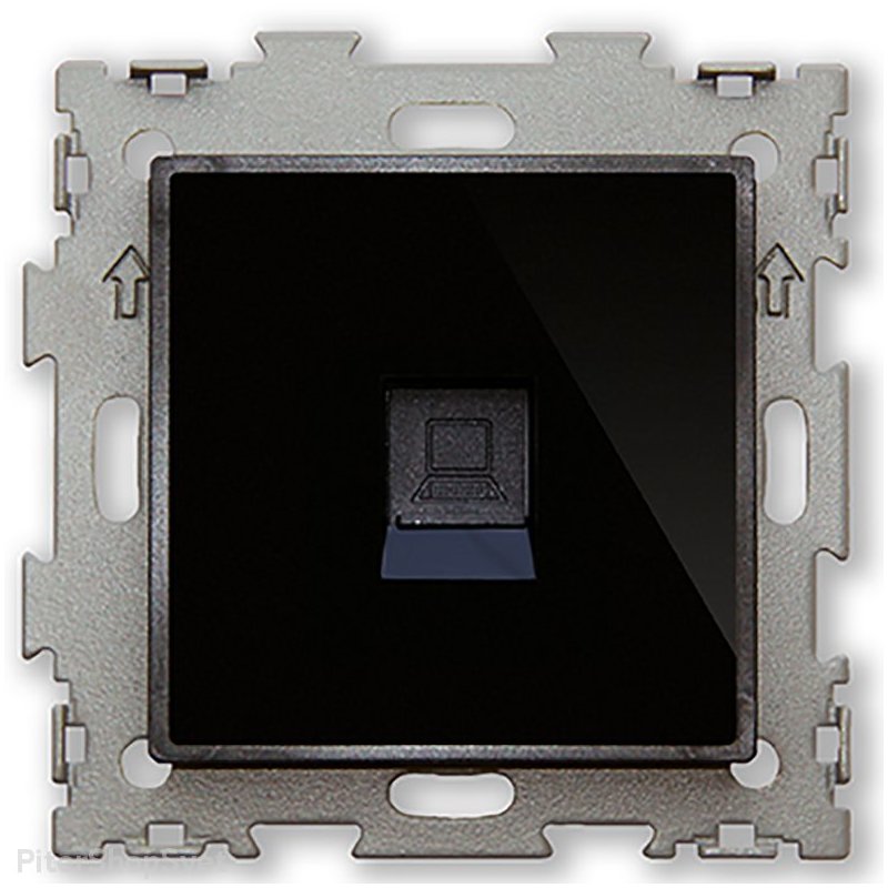 Розетка компьютерная RJ45 кат. 5e одинарная «Эстетика чёрный» GL-W201C-BCG