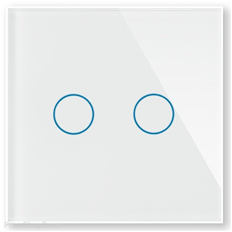 Панель для сенсорного выключателя на две линии в многопостовую рамку «Практика белый» PL-PN02-WCG