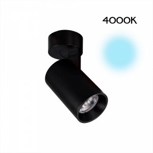 Чёрный накладной поворотный светильник 7Вт 4000К «Тубус»
