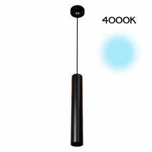 Чёрный подвесной светильник цилиндр 7Вт 4000К «Тубус»