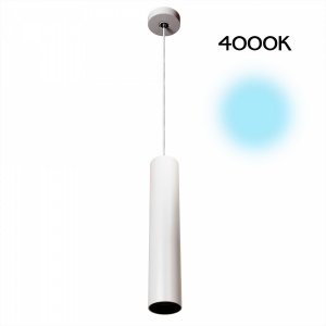 Белый подвесной светильник цилиндр 12Вт 4000К «Тубус»