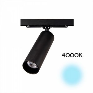 Чёрный однофазный трековый светильник 7Вт 4000К «Тубус»