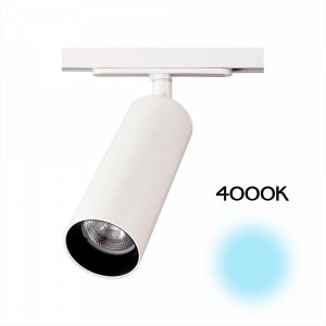 Белый однофазный трековый светильник 18Вт 4000К «Тубус»