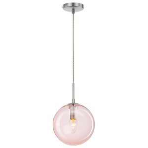 Розовый подвесной светильник с плафоном шар 20см «Томми»
